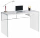 Computer Desk - 48"L / Glossy White / Tempered Glass