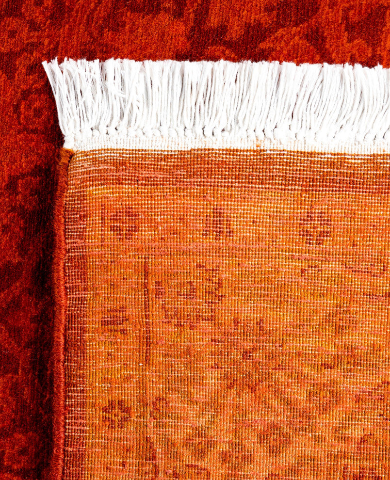Overdyed One-of-a-Kind Hand-Knotted Area Rug Orange, 3' 0" x 7' 6"