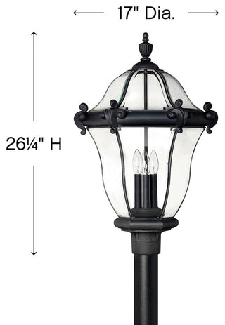 Outdoor San Clemente 3-Light, Museum Black
