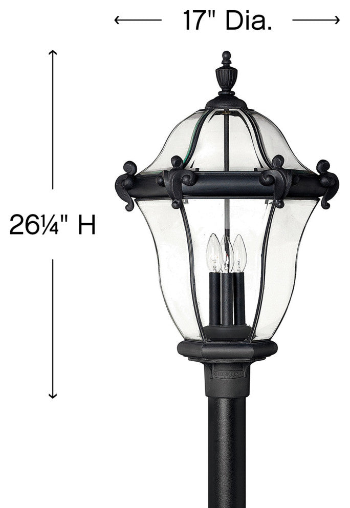 Outdoor San Clemente 3-Light, Museum Black