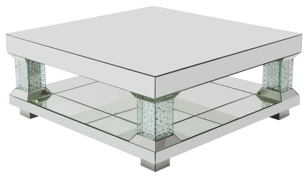 Montreal Square Cocktail Table With Crystal Accents