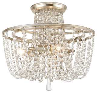 Crystorama ARC-1900-SA-CL-MWP, 3-Light Ceiling Mount, Antique Silver