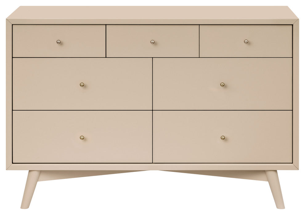 Palma 7-Drawer Assembled Double Dresser, Taupe
