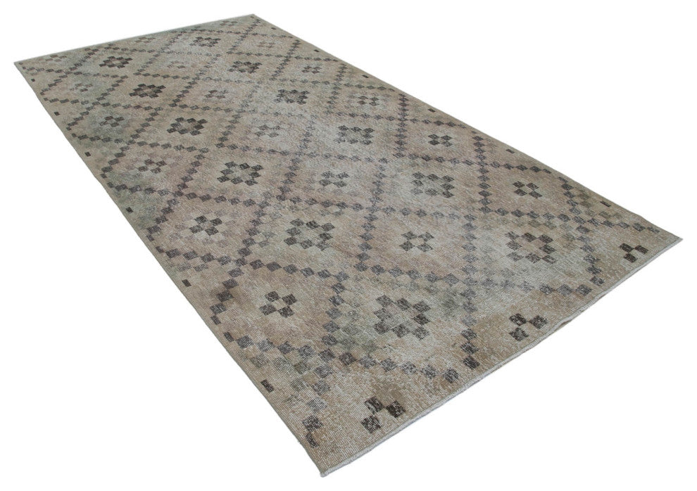 Rug N Carpet - Hand-knotted Anatolian 5' 4'' x 10' 3'' Low Pile  Vintage Rug