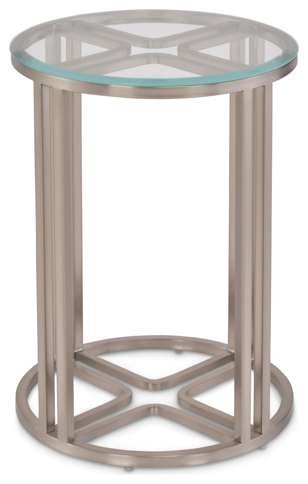 Lanterna Chairside Table - Silver Mist