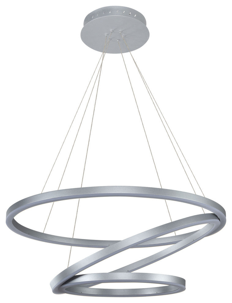 Tania Trio 32" Ring ETL Certified Circular LED Chandelier, Silver