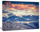 Winter Alpine Sunset over Hills, Large Landscape Canvas Art Print, 60"x28"