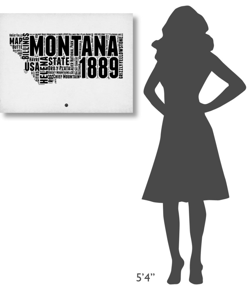 "Montana Watercolor Word Cloud" Fine Art Print
