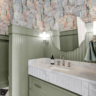 27 in. Single Round Ridge Frameless Wall Mirror with Engraved Edge