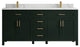 Cambridge 72 Double Sink Bath Vanity in Dark Forest Green 1.5" Calacatta Laza