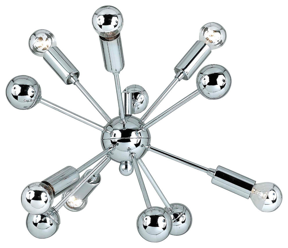Luna 6-Light Modern Pendant Chandelier, Chrome Finish