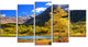 Beautiful Kamchatka Mountains, Landscape Canvas Wall Art, 60"x32", 5 Panels
