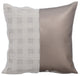 Silver Decorative Pillow Covers 24"x24" Faux Leather, Dull Silver N Half