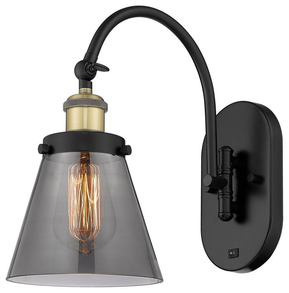 Cone Sconce, Black Antique Brass, Plated Smoke, Plated Smoke
