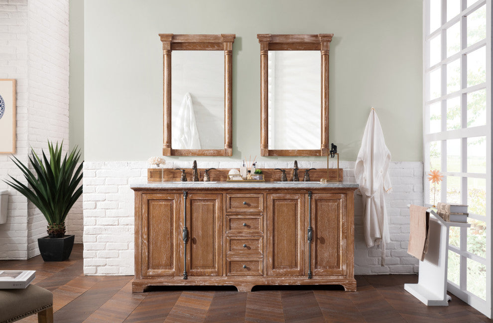 James Martin 238-105-5711-3CAR 72" Double Vanity with Carrara Marble Top