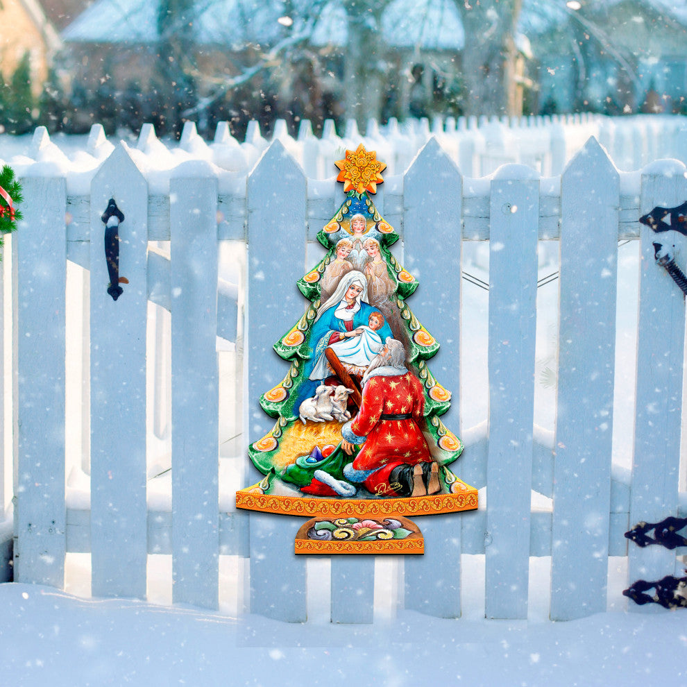 Adoration Nativity Tree Wooded