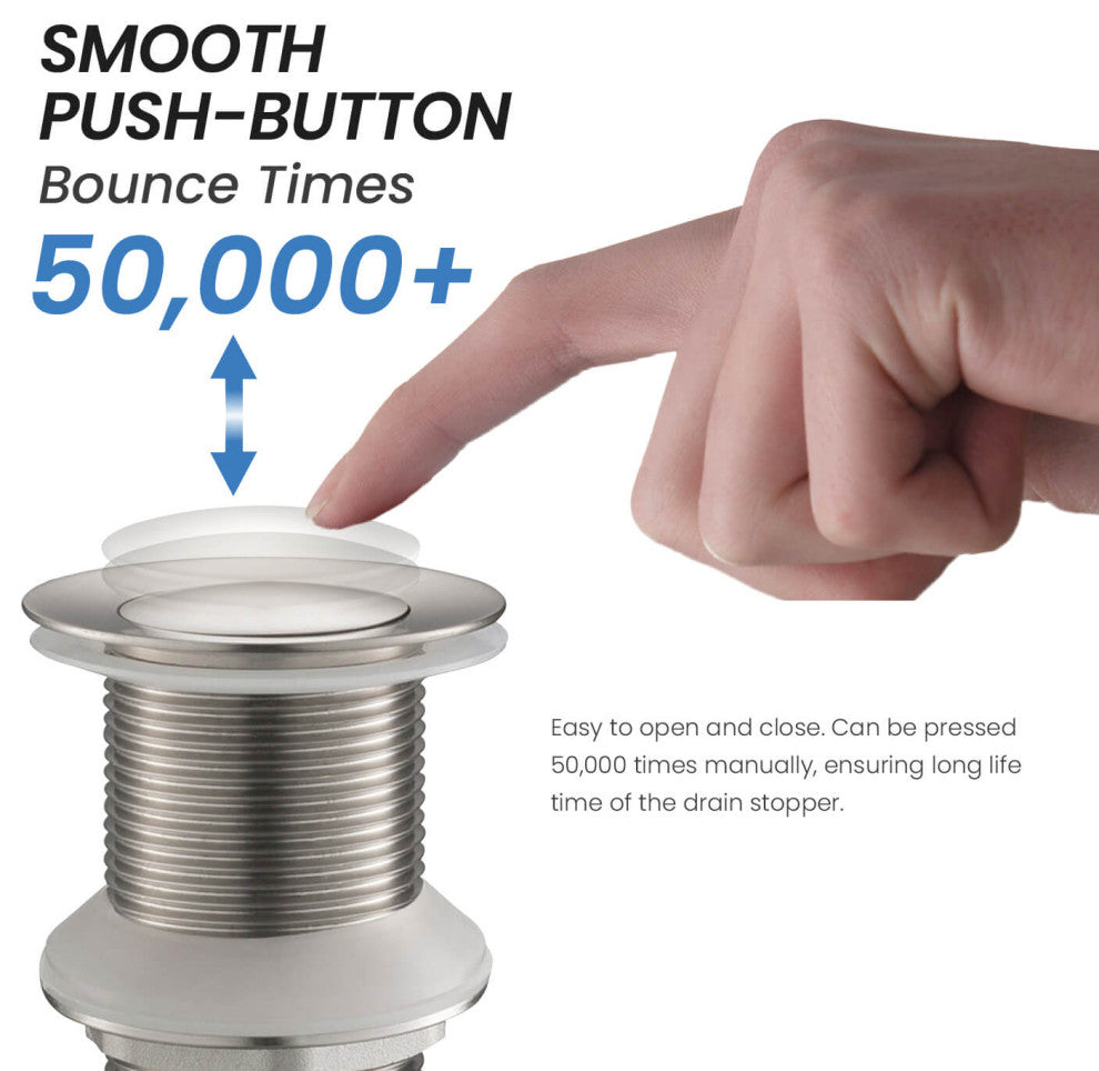 Pop-Up Drain Stopper Without Overflow, Brush Nickel