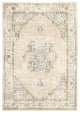 4'X6' Beige And Ivory Center Jewel Area Rug