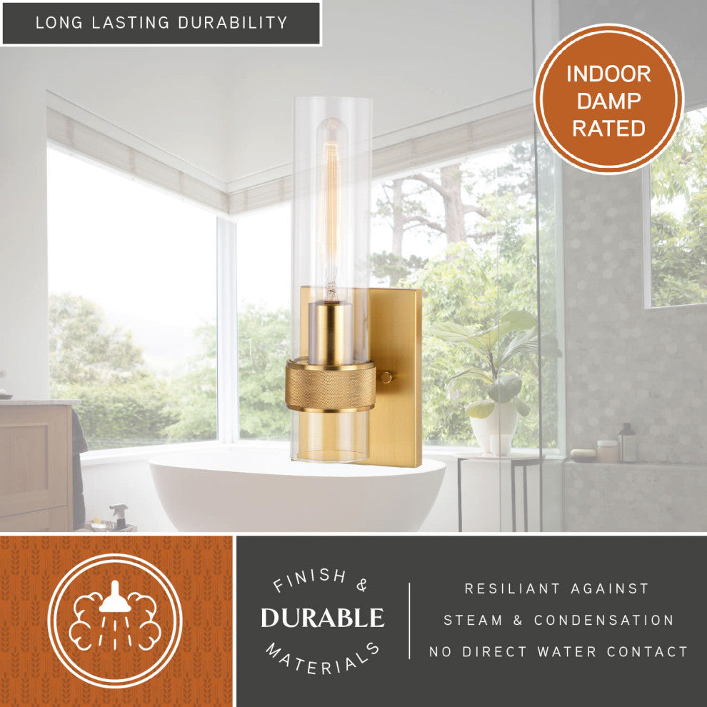 Vaxcel Lighting W0428 Bari 13" Tall Bathroom Sconce - Satin Brass