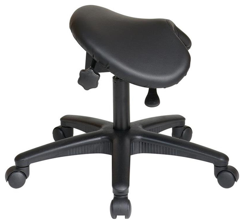 Pneumatic Drafting Black Backless Vinyl Saddle Seat stool