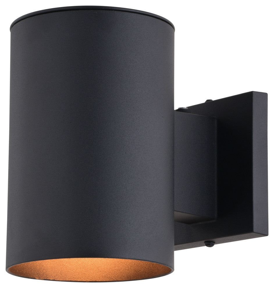 Chiasso Aluminum Cylinder 1 Light Dusk to Dawn Black Outdoor Wall Lantern