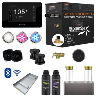 12kW QuickStart Steam Bath Generator With Dual Aroma Pump, Matte Black