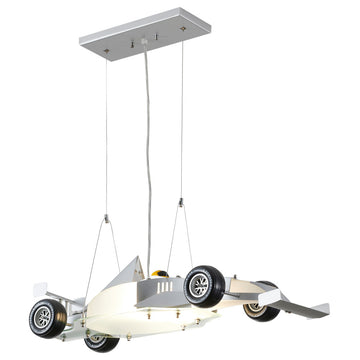 Silver Race Car Driver Light With Frosted Glass