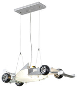 Silver Race Car Driver Light With Frosted Glass