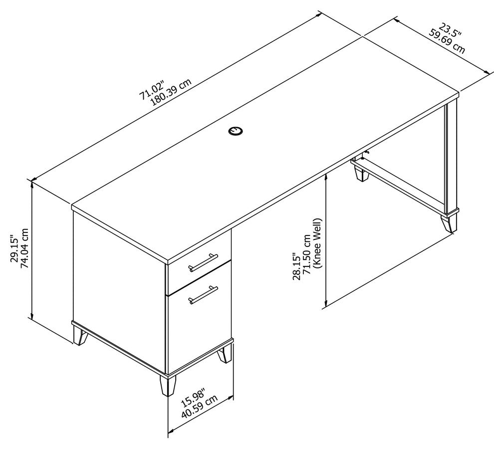 Bush Furniture Somerset 72" Office Desk With Drawers, Mocha Cherry