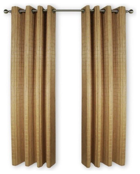 Bamboo Wood Curtain Panel With Grommets, 48"x84"