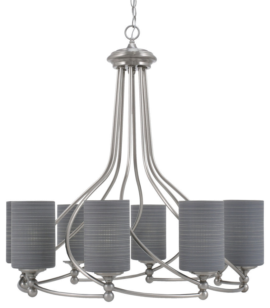 Capri 8-Light Chandelier, Brushed Nickel/Gray Matrix