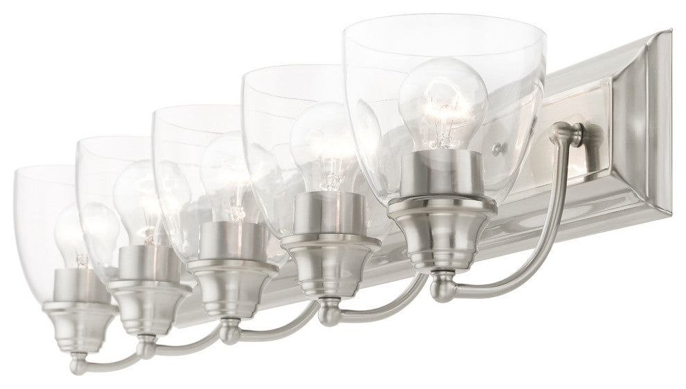 Brushed Nickel Transitional, Colonial, Vanity Sconce