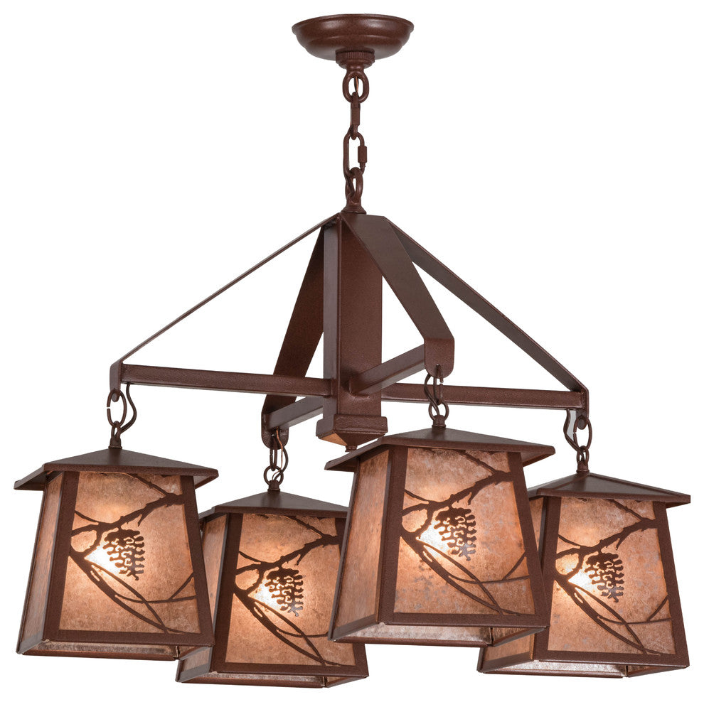 28W Whispering Pines 4 LT Chandelier