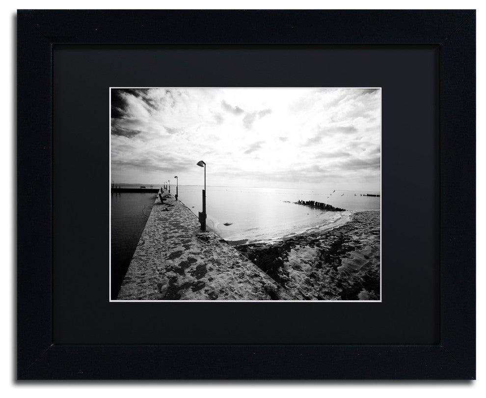 "Icy Dock on The Bay" Framed Art by Yale Gurney, Black, 14"x11", Black