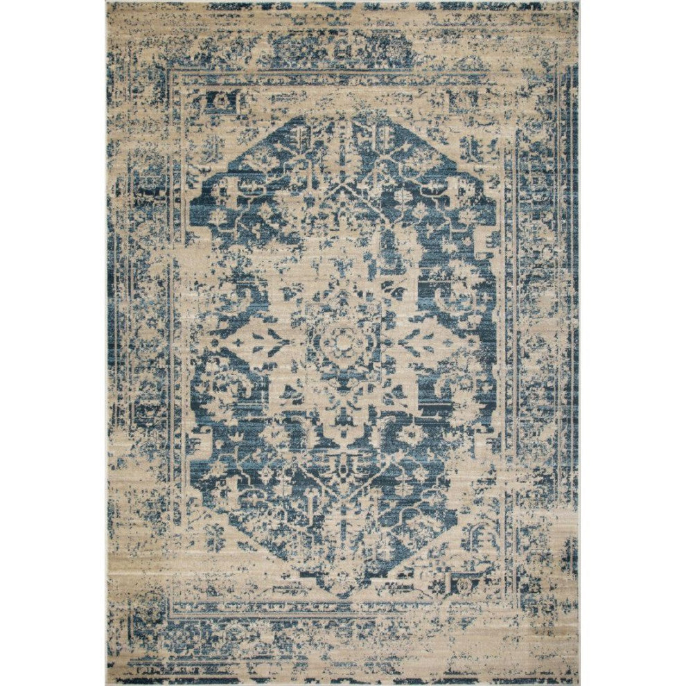KAS Heritage 9368 Ivory/Blue Traditions Area Rug, 7'7" x10'10"