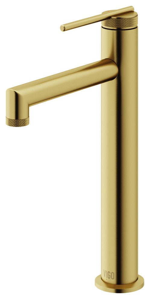 VIGO Sterling 11" H Single Handle Single Hole Bathroom Vessel Faucet, Matte Brushed Gold