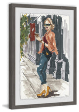 "Casual Coffee Break" Framed Painting Print, 24"x36"