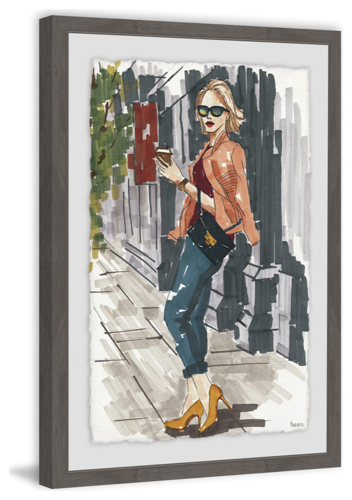 "Casual Coffee Break" Framed Painting Print, 24"x36"