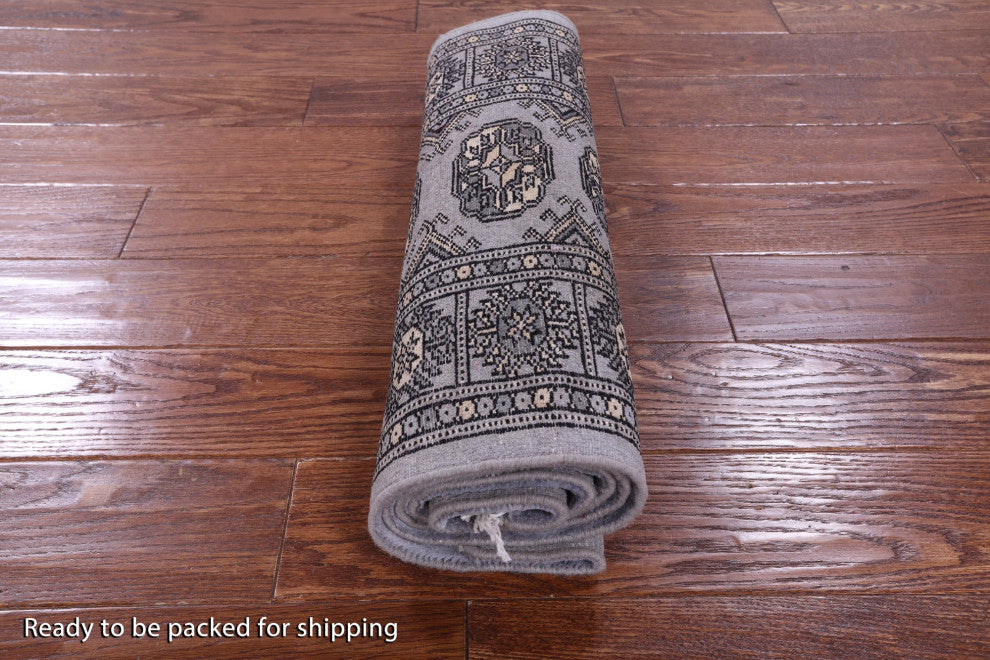 Runner Hand-Knotted Silky Bokhara Wool Rug 2' 2" X 6' 4" - Q13836
