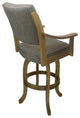Casa Swivel Wood Stool on Melina Base, Plumley Cocoa on Natural, 26"