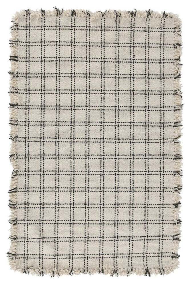 Classic Home Bradbury Wool Check Ivory/Black 9x12 Rug