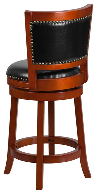 26" Light Cherry Wood Stool