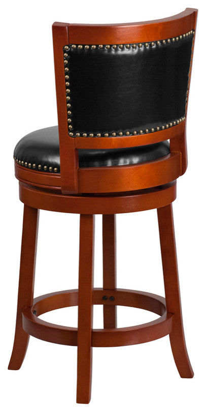 26" Light Cherry Wood Stool