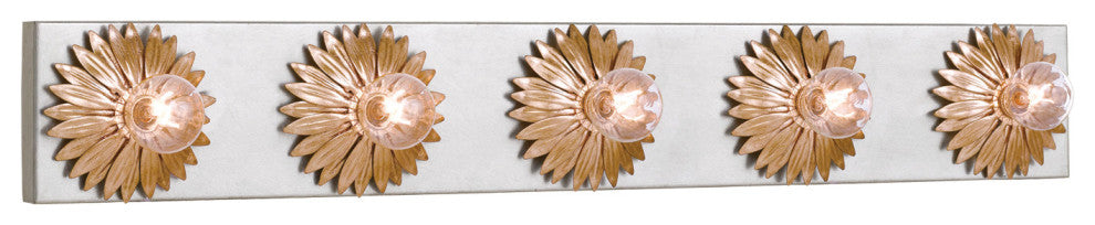 Crystorama Lighting Group 508-SA Broche 5 Light 31"W Vanity Strip - Antique