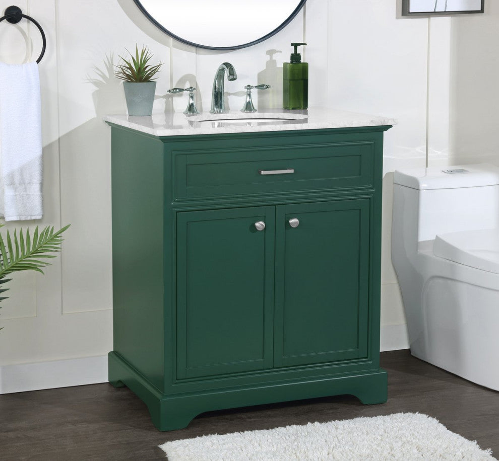 Amber Single Bathroom Vanity, Blue, Green, 30"