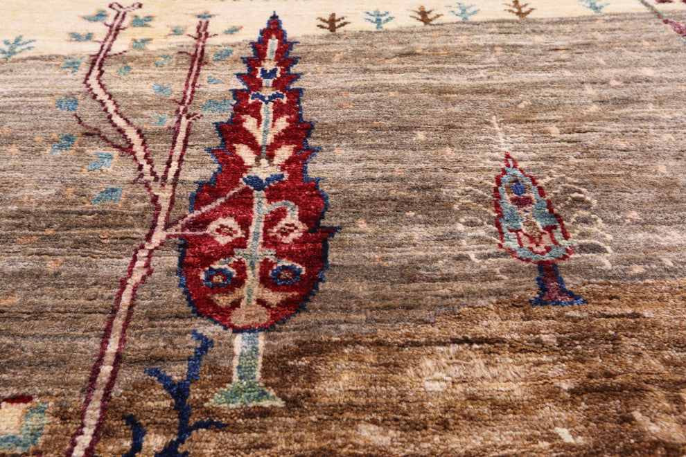 8' 10" X 11' 10" Persian Gabbeh Tribal Handmade Wool Rug Q8104