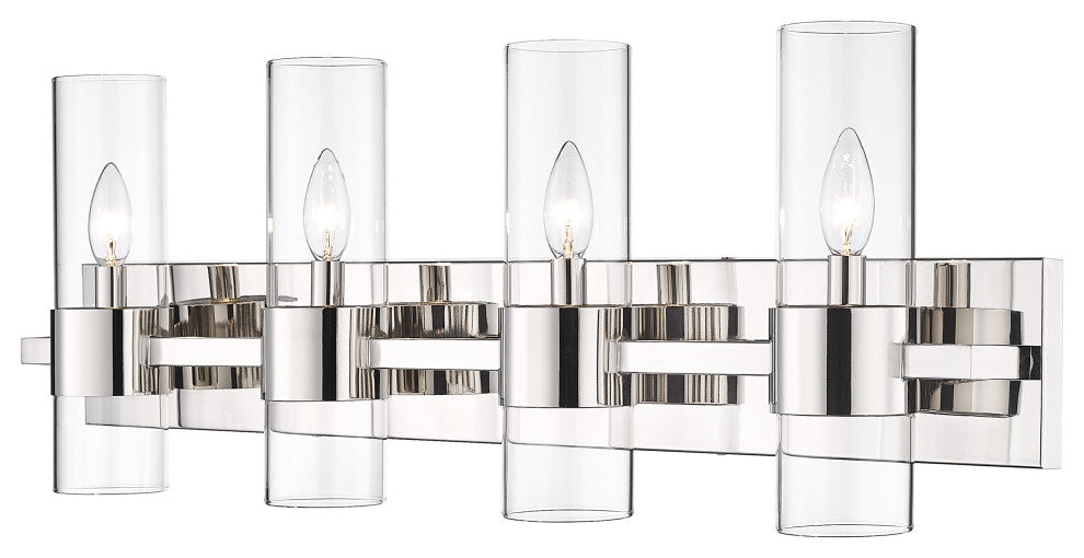 Zlite 343-4V-PN 4-Light Vanity, Clear