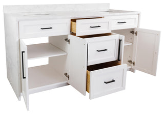 Palisade 72" Bathroom Vanity, White, Engineered Marble