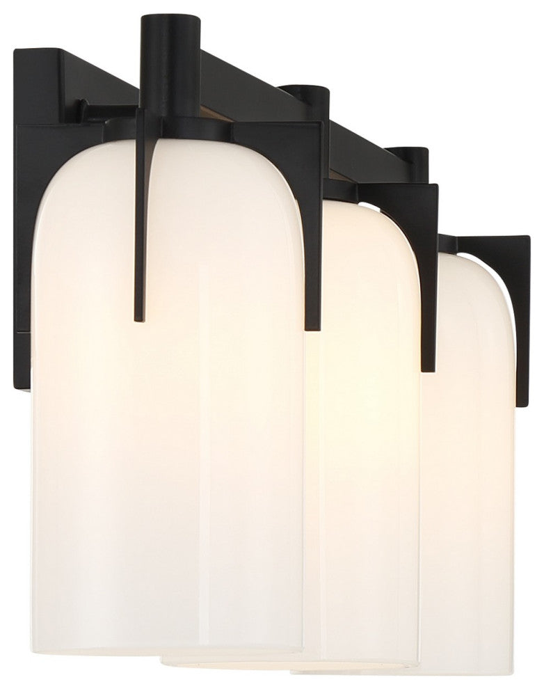 Caldwell 3-Light Bathroom Vanity Light, Matte Black