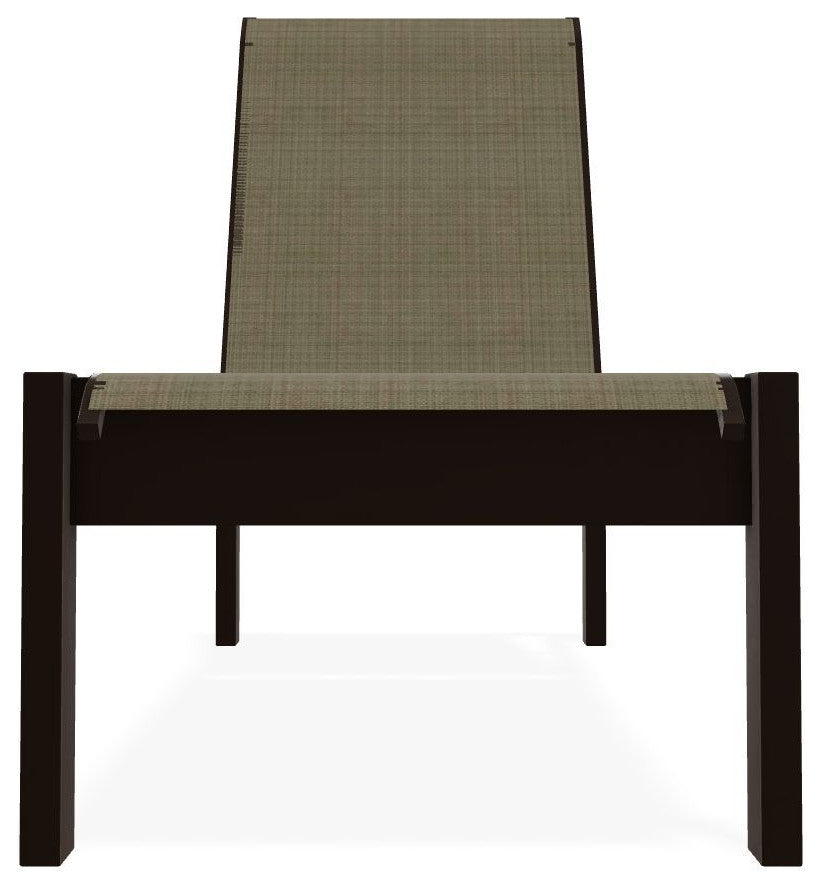 Leeward Sling Stackable Outdoor Chaise Lounge, Elevation Stone/Kona